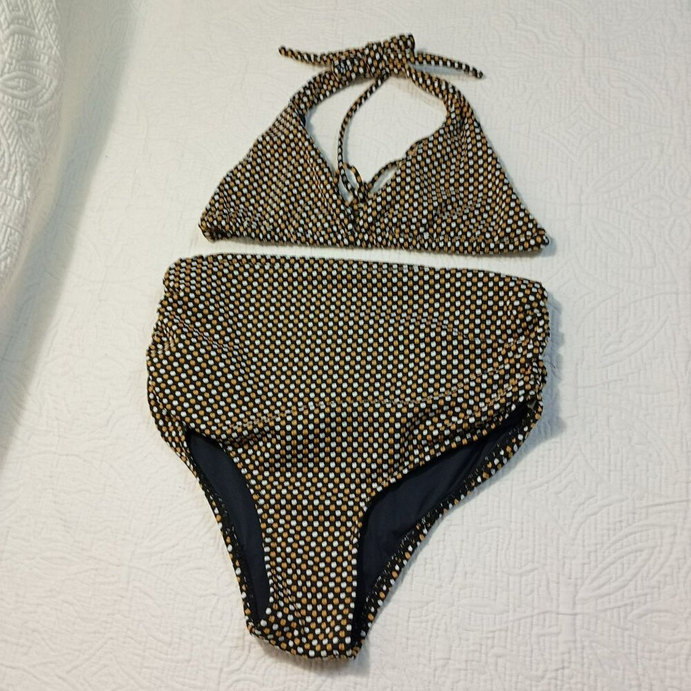 Track & Field  Bikini Set In Polka Dot Print High-Waist Womens Size 1
